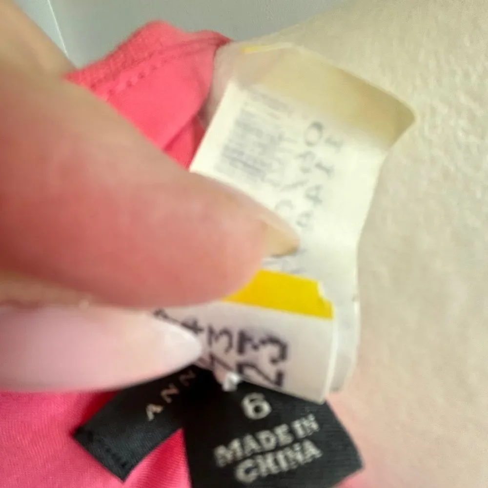 Ann Taylor Pink Sheath Dress Bateau Neckline Sleeveless